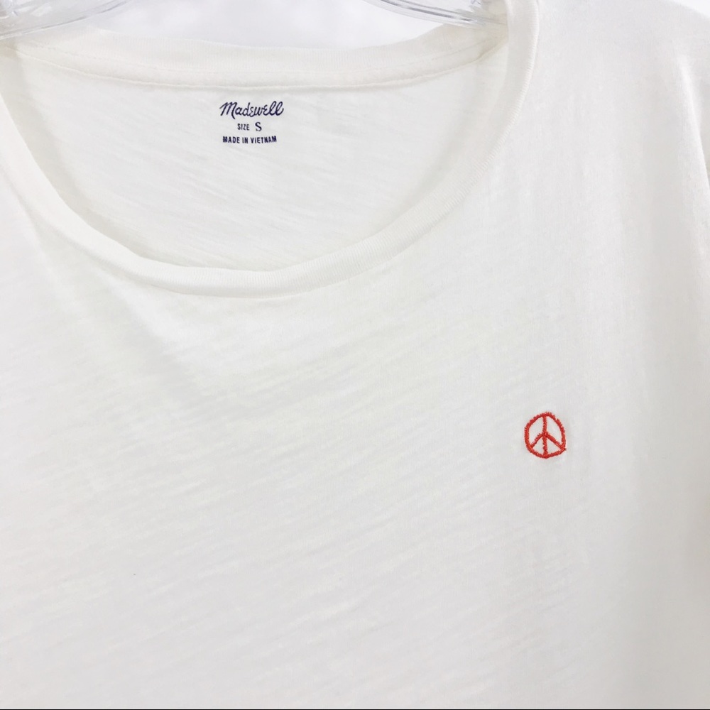 Madewell Whisper Cotton Crewneck Tee Peace Sign S - Picture 3 of 7